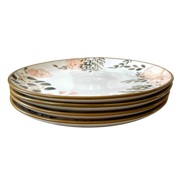 POTTER'S STUDIO Fall Pumpkin Floral 11in Ceramic Dinner Plates Set of 4 NEW - Picture 7 of 11